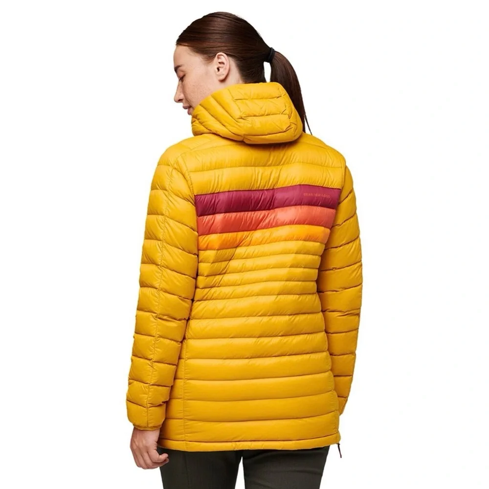 Cotopaxi Fuego Down Hooded Pullover, Amber Stripes, XS - Picture 4 of 15